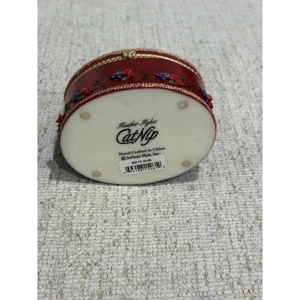 Heather Fykse CatNip “Red‎ Hat Cat” Trinket Box - Picture 3 of 3